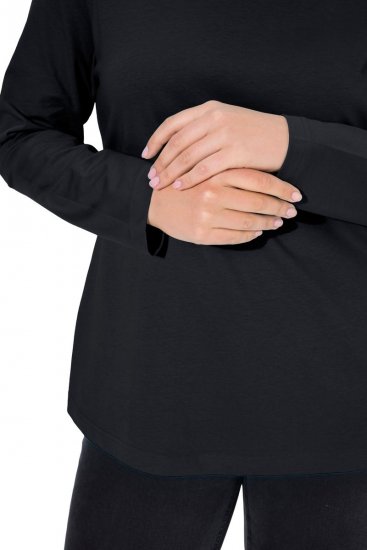 Ulla Popken Basic Long Sleeve Slim Fit Turtleneck Black - Naisten hupparit ja collegepaidat isot koot - Mukavat collegepaidat, huput ja neuleet