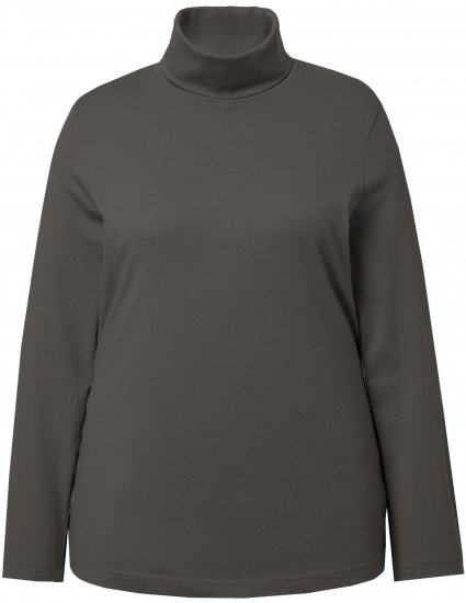 Ulla Popken Basic Long Sleeve Slim Fit Turtleneck Graphite Grey - Naisten hupparit ja collegepaidat isot koot - 