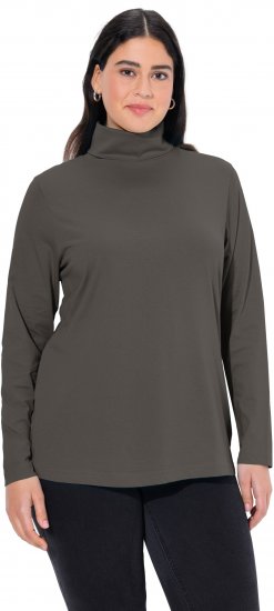 Ulla Popken Basic Long Sleeve Slim Fit Turtleneck Graphite Grey - Naisten hupparit ja collegepaidat isot koot - 
