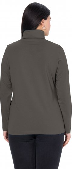 Ulla Popken Basic Long Sleeve Slim Fit Turtleneck Graphite Grey - Naisten hupparit ja collegepaidat isot koot - 