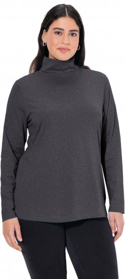 Ulla Popken Basic Long Sleeve Slim Fit Turtleneck Charcoal Grey Melange - Hupparit ja collegepaidat - 