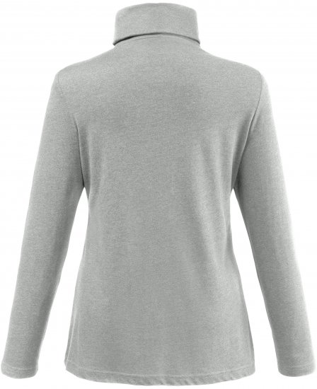Ulla Popken Basic Long Sleeve Slim Fit Turtleneck Light Grey Melange - Naisten hupparit ja collegepaidat isot koot - 