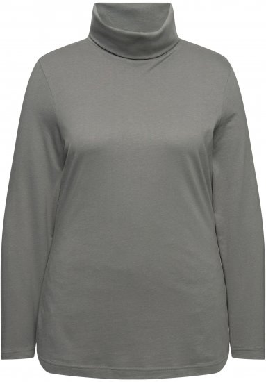 Ulla Popken Basic Long Sleeve Slim Fit Turtleneck Grey - Naisten hupparit ja collegepaidat isot koot - 