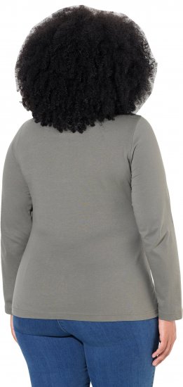 Ulla Popken Basic Long Sleeve Slim Fit Turtleneck Grey - Naisten hupparit ja collegepaidat isot koot - 