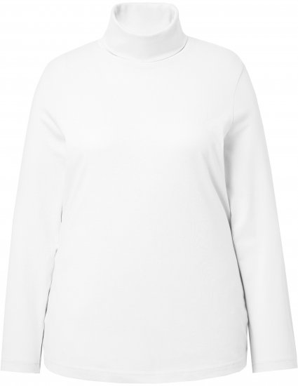 Ulla Popken Basic Long Sleeve Slim Fit Turtleneck Off-White - Hupparit ja collegepaidat - 