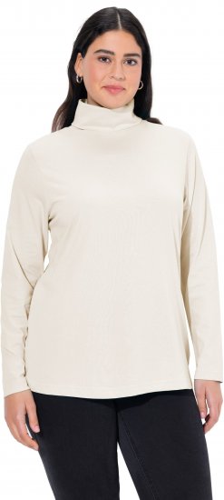 Ulla Popken Basic Long Sleeve Slim Fit Turtleneck Natural - Hupparit ja collegepaidat - 