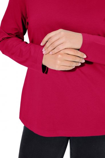 Ulla Popken Basic Long Sleeve Slim Fit Turtleneck Red - Naisten hupparit ja collegepaidat isot koot - Mukavat collegepaidat, huput ja neuleet