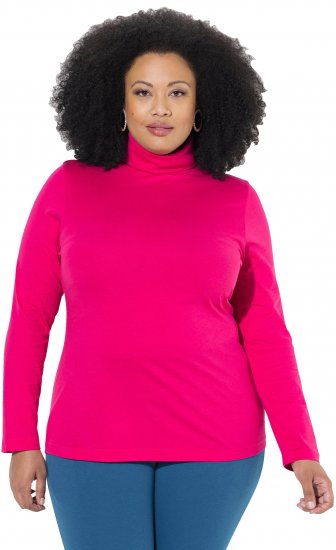 Ulla Popken Basic Long Sleeve Slim Fit Turtleneck Red Pink - Hupparit ja collegepaidat - 