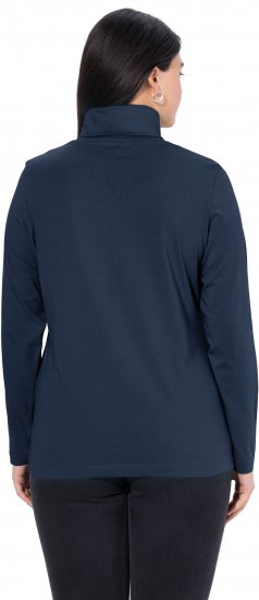 Ulla Popken Basic Long Sleeve Slim Fit Turtleneck Navy Blue - Naisten hupparit ja collegepaidat isot koot - 