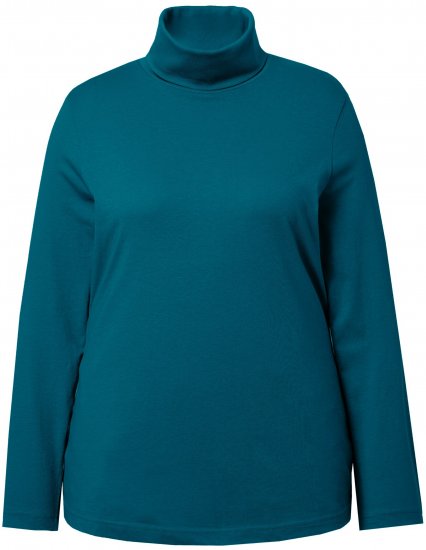 Ulla Popken Basic Long Sleeve Slim Fit Turtleneck Cerulean - Naisten hupparit ja collegepaidat isot koot - 