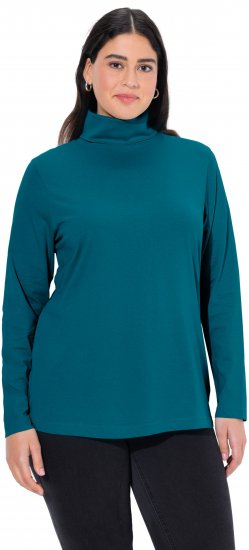 Ulla Popken Basic Long Sleeve Slim Fit Turtleneck Cerulean - Naisten hupparit ja collegepaidat isot koot - 