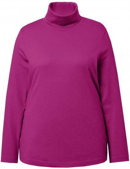 Ulla Popken Basic Long Sleeve Slim Fit Turtleneck Berry - Naisten hupparit ja collegepaidat isot koot - 