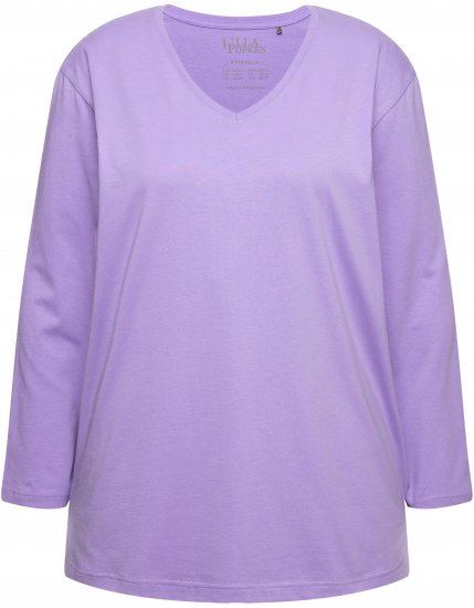 Ulla Popken Back To Basics V-Neck Relaxed Fit Cotton Tee Pale Lilac - T-paidat - 