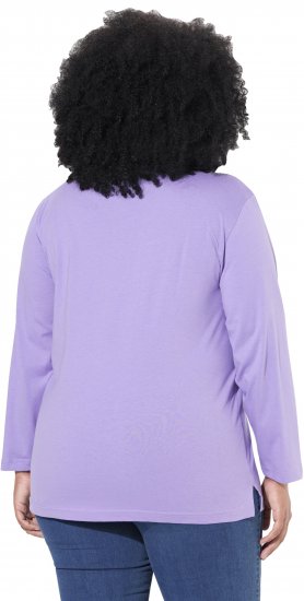 Ulla Popken Back To Basics V-Neck Relaxed Fit Cotton Tee Pale Lilac - T-paidat - 