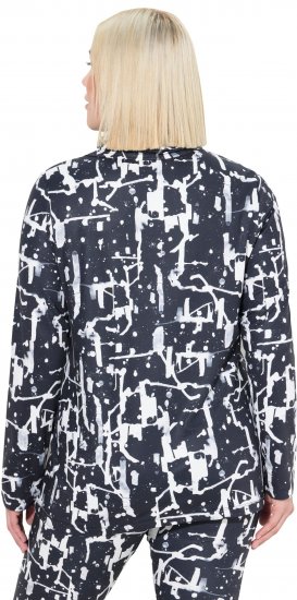 Ulla Popken Quick Drying Abstract Print Tee Black - Painetut T-paidat naisille - 