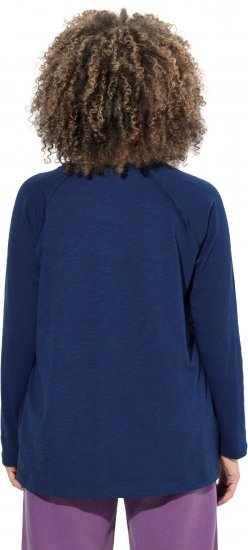 Ulla Popken Inverted Seam Long Sleeve Graphic Tee Ink Blue - T-paidat - 