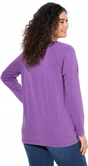 Ulla Popken Dream Rhinestone Lettering Long Sleeve Tee Light Plum - Painetut T-paidat naisille - 