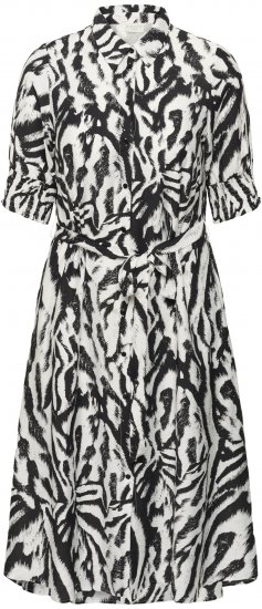 Kaffe Curve Alia Shirt Dress Black Chalk Animal - Midimekot - 