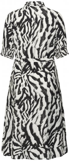 Kaffe Curve Alia Shirt Dress Black Chalk Animal - Midimekot - 