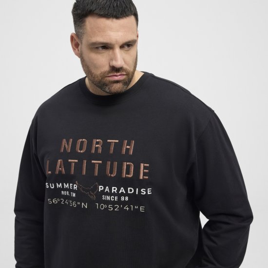 North Latitude Sweatshirt Black TALL - MIESTEN VAATTEET MT-6XLT - Pitkien miesten vaatteet