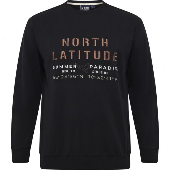 North Latitude Sweatshirt Black TALL - MIESTEN VAATTEET MT-6XLT - Pitkien miesten vaatteet