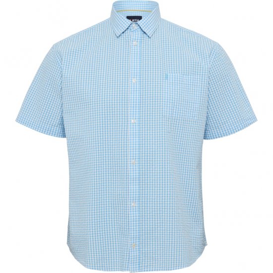 North Latitude Shirt Short Sleeve Turquoise - Kauluspaidat - Miesten isot kauluspaidat 2XL – 8XL