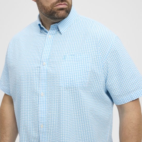 North Latitude Shirt Short Sleeve Turquoise - Kauluspaidat - Miesten isot kauluspaidat 2XL – 8XL