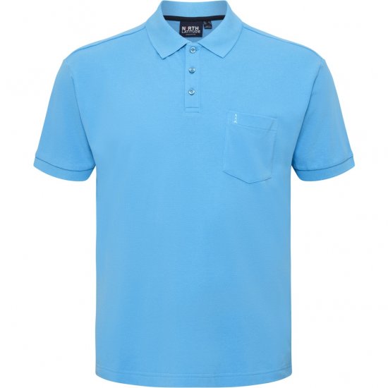 North Latitude Polo Pique Short Sleeve Turquoise - Pikeepaidat - Miesten isot pikeepaidat