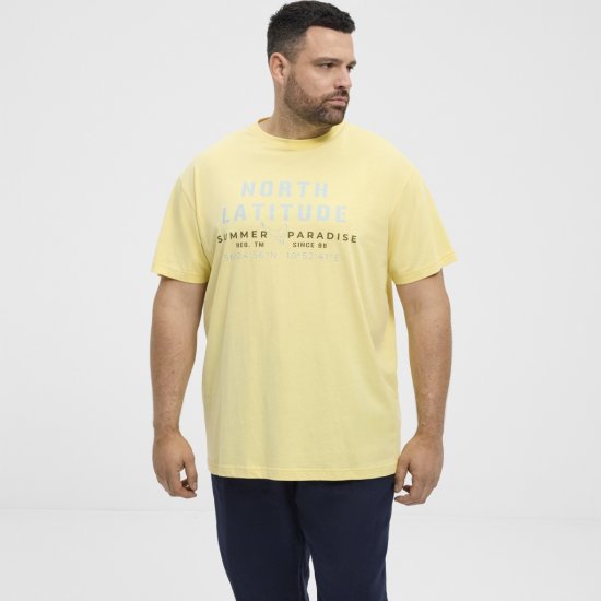 North Latitude T-Shirt Printed Short Sleeve Yellow - T-paidat - Isot T-paidat 2XL – 14XL