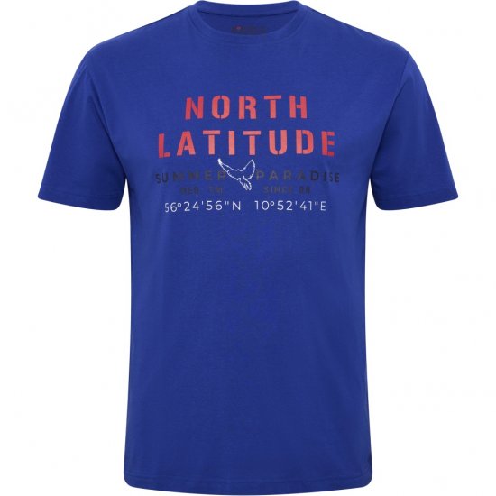 North Latitude T-shirt Printed Short Sleeve Blue - T-paidat - Isot T-paidat 2XL – 14XL