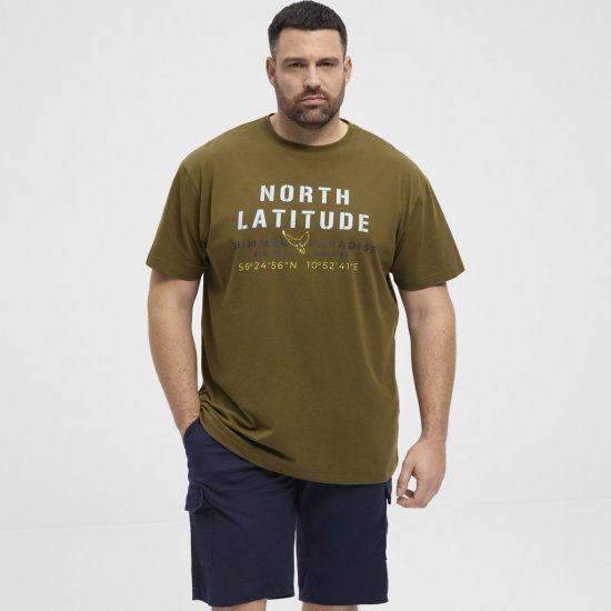 North Latitude T-Shirt Printed Short Sleeve Green - T-paidat - Isot T-paidat 2XL – 14XL