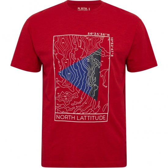 North Latitude T-Shirt Printed Short Sleeve Red - T-paidat - Isot T-paidat 2XL – 14XL