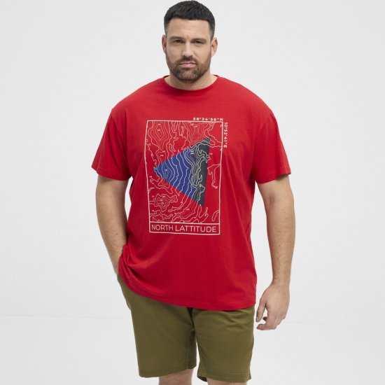 North Latitude T-Shirt Printed Short Sleeve Red - T-paidat - Isot T-paidat 2XL – 14XL
