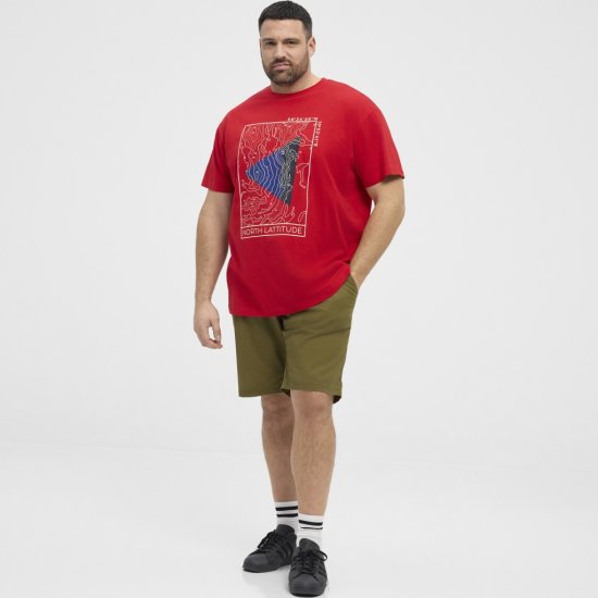 North Latitude T-Shirt Printed Short Sleeve Red - T-paidat - Isot T-paidat 2XL – 14XL
