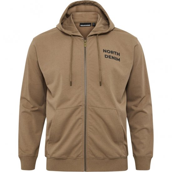 North Latitude Hoodie with Zipper Dark Sand TALL - TALL collegepaidat - 