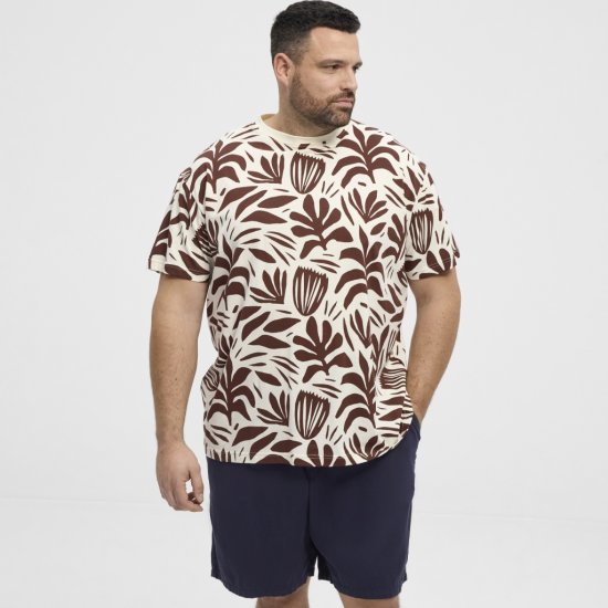 North Latitude T-Shirt Printed Allover Bordeaux - T-paidat - Isot T-paidat 2XL – 14XL