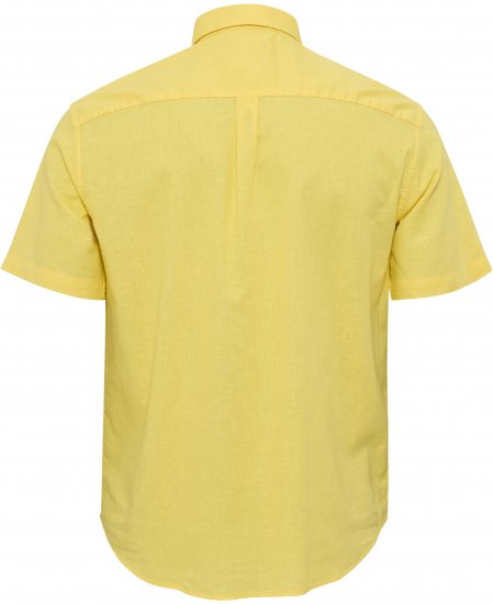 North Latitude Shirt Linen Cotton Short Sleeve TALL Yellow - MIESTEN VAATTEET MT-6XLT - Pitkien miesten vaatteet