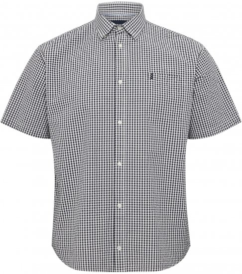 North Latitude Shirt Short Sleeve Checked Grey - Kauluspaidat - Miesten isot kauluspaidat 2XL – 8XL