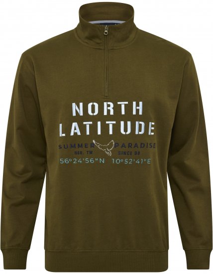 North Latitude Sweatshirt Half-Zip Green - Hupparit ja collegepaidat - Miesten hupparit ja collegepaidat isot koot