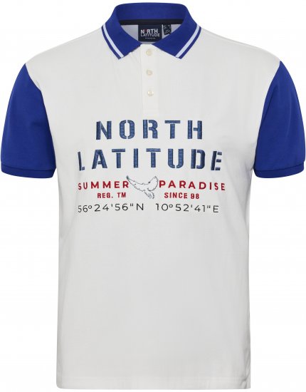 North Latitude Polo Short Sleeve Blue And White TALL - MIESTEN VAATTEET MT-6XLT - Pitkien miesten vaatteet