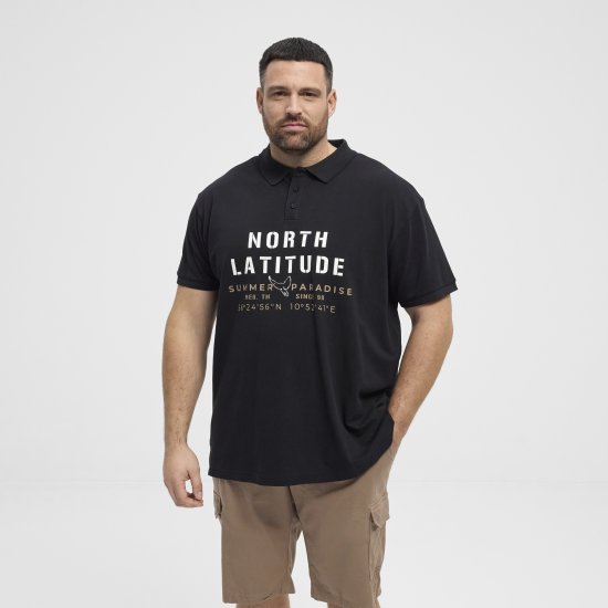 North Latitude Polo Pique Short Sleeve Black - Pikeepaidat - Miesten isot pikeepaidat