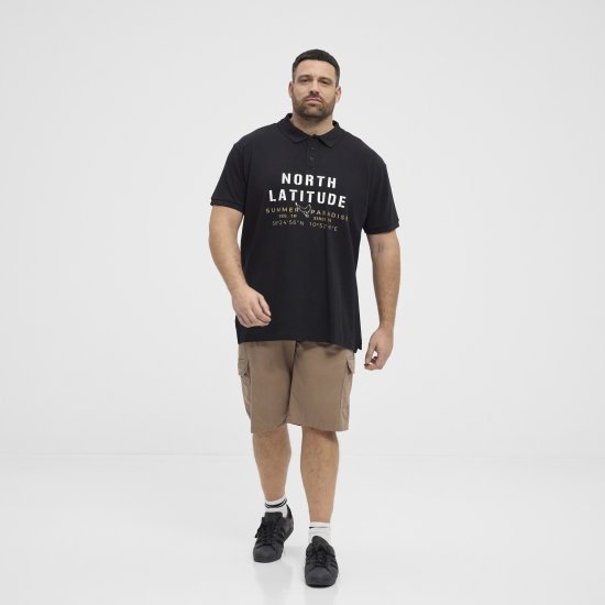 North Latitude Polo Pique Short Sleeve Black - Pikeepaidat - Miesten isot pikeepaidat