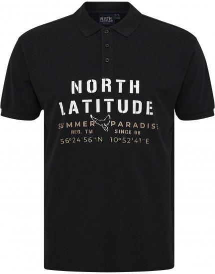 North Latitude Polo Pique Short Sleeve Black - Pikeepaidat - Miesten isot pikeepaidat