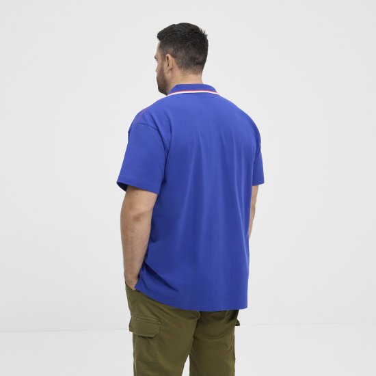 North Latitude Polo Pique V-Neck Blue - Pikeepaidat - Miesten isot pikeepaidat