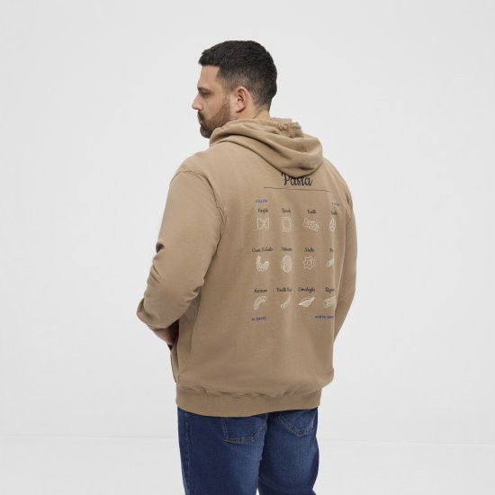 North Latitude Hoodie with Zipper Dark Sand - Hupparit ja collegepaidat - Miesten hupparit ja collegepaidat isot koot