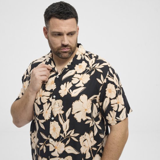 North Latitude Shirt Cuba Short Sleeve Navy - Kauluspaidat - Miesten isot kauluspaidat 2XL – 8XL