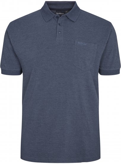 North Latitude Polo Short Sleeve Blue Melange TALL - MIESTEN VAATTEET MT-6XLT - Pitkien miesten vaatteet