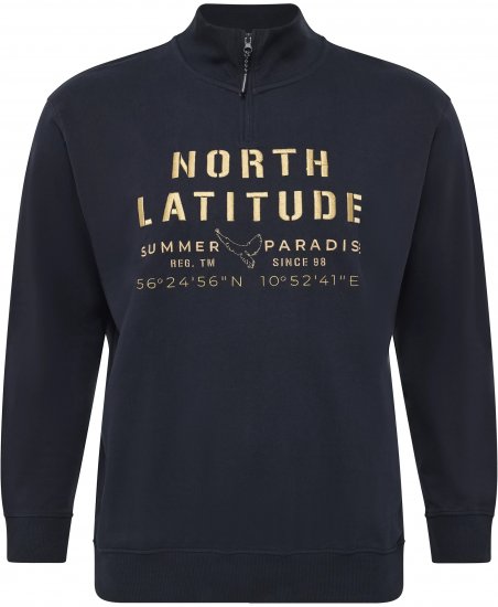 North Latitude Sweatshirt Half-Zip Navy - MIESTEN VAATTEET MT-6XLT - Pitkien miesten vaatteet