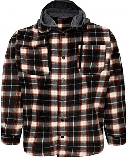 Espionage Fleece Shirt Jacket with Removable Hood Black - Takit - Miesten Takit, isot koot – 2XL – 12XL