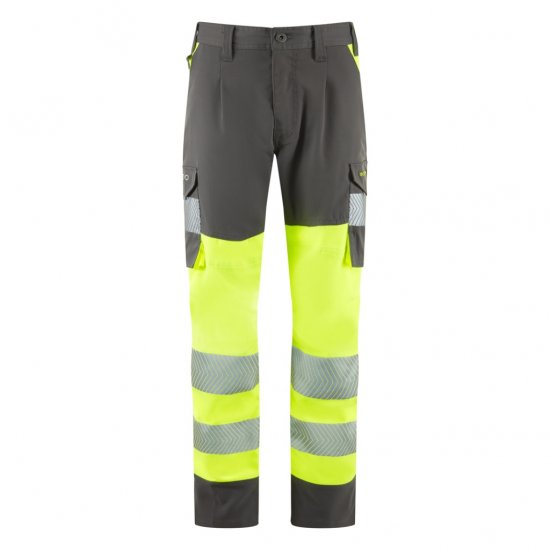 Leo Beckamoor Leo EcoViz Womens Stretch Cargo Trousers Yellow/Grey - Työvaatteet - 